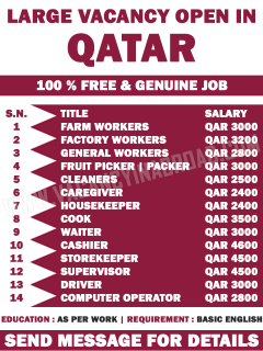 now qatar open large demand just get information from thelimtech com